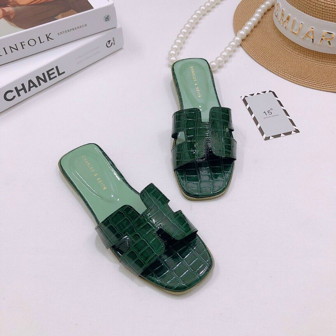Dép đế xẹp bản (H) full màu cực đẹp