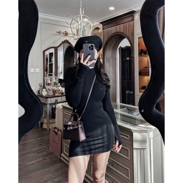 Đầm body cổ lọ kimanhbui