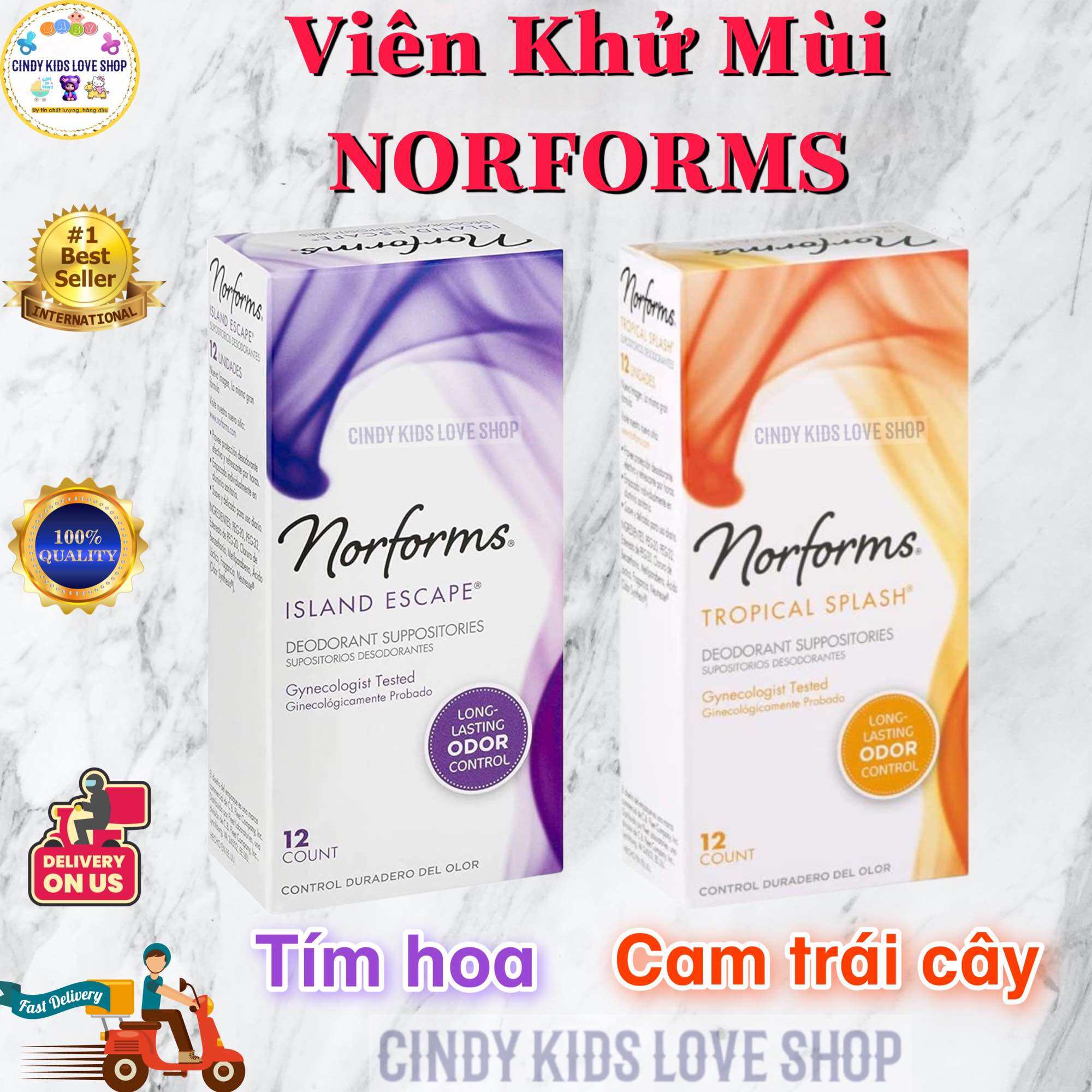 Viên Khử Mùi Norforms Mùi Hoa, Trái Cây