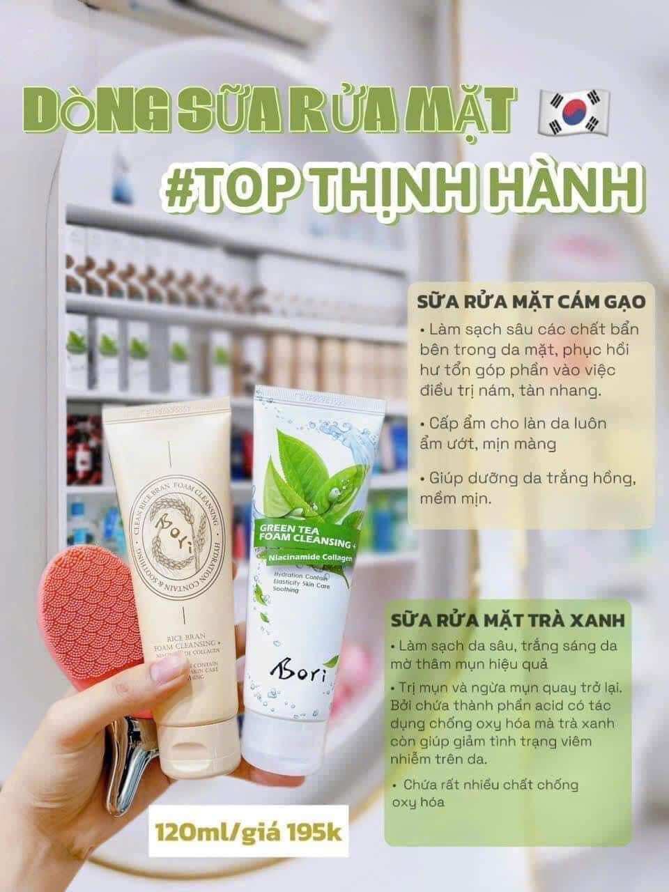 SỮA RỬA MẶT TRẮNG DA TRÀ XANH BORI HÀN QUỐC 120ML