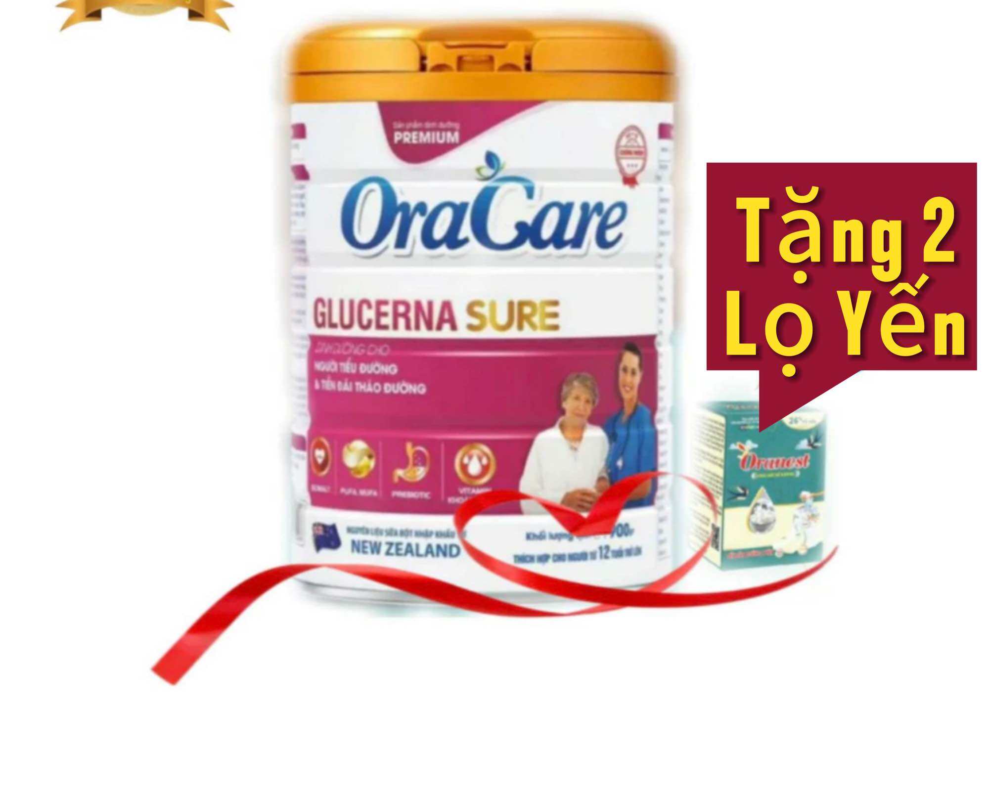 Sữa Oracare Glucerna 900g Dành Cho Người Đái Tháo Đường (mua 1 lon tặng 2 lọ Yến)