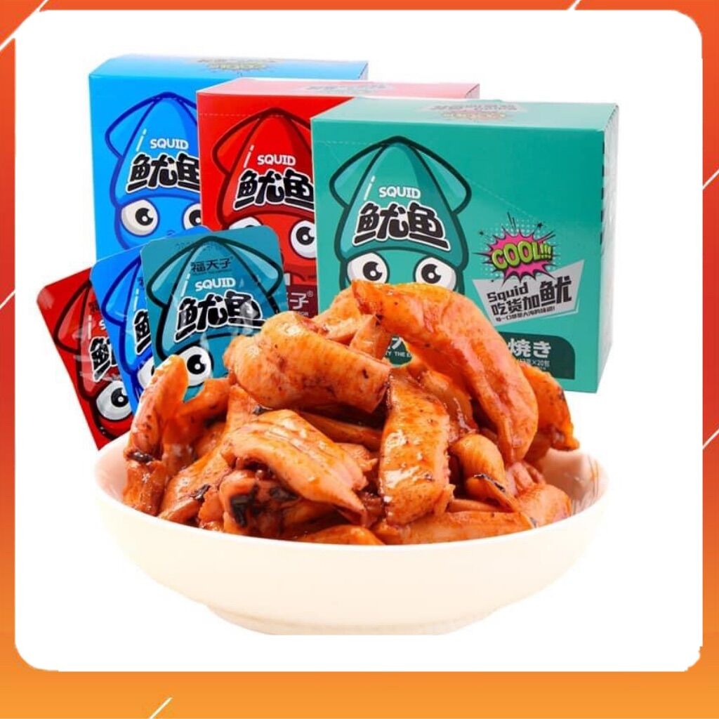 Mực cay tẩm vị siêu ngon, ăn vặt mực cay nội địa Trung