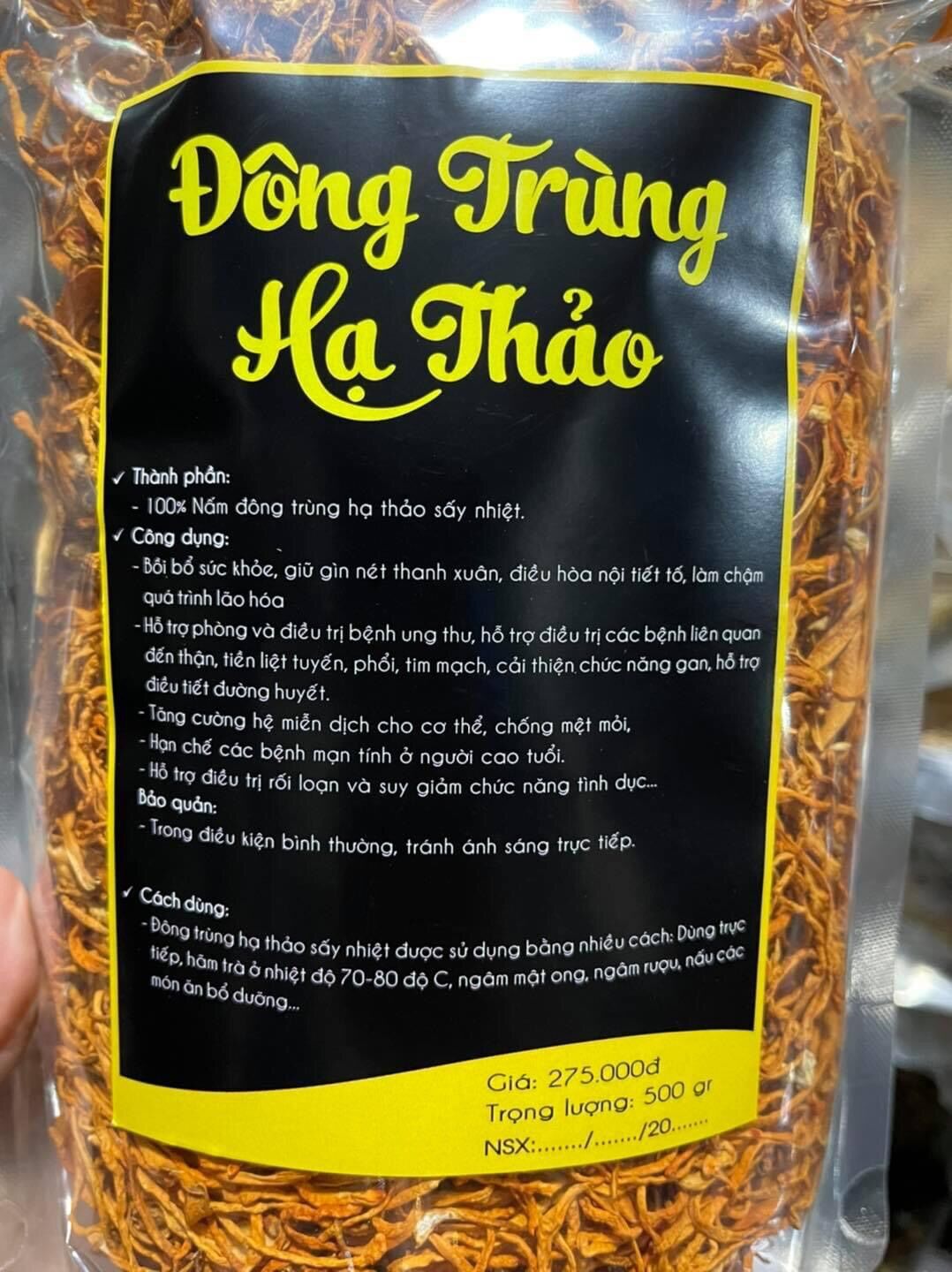 Đông trùng hạ thảo sấy khô loại thơm ngon cực bổ dưỡng cho sức khoẻ 100g