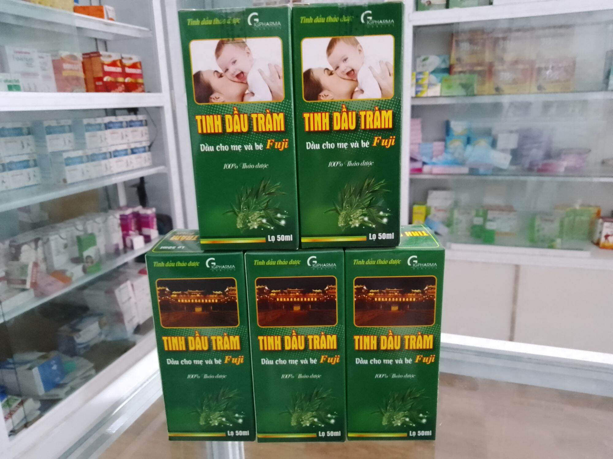 Tinh dầu tràm fuji - lọ 50ml - tinh dầu tràm huế cho mẹ và bé, 100% nguyên chất