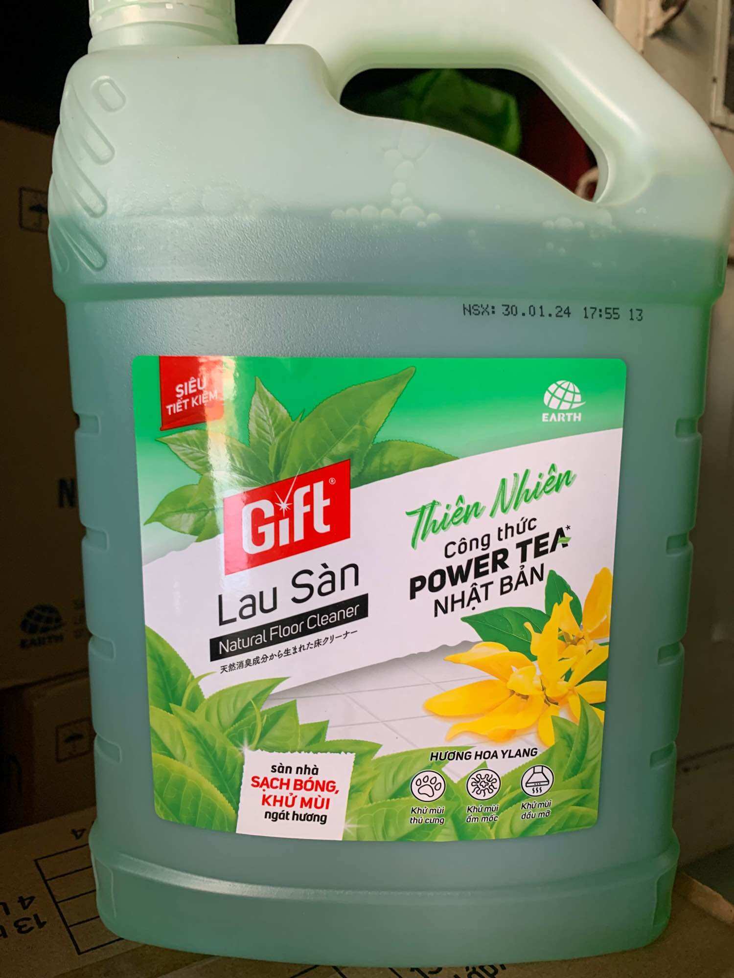 Nước lau sàn Gift hương hoa ylang can 3,8kg
