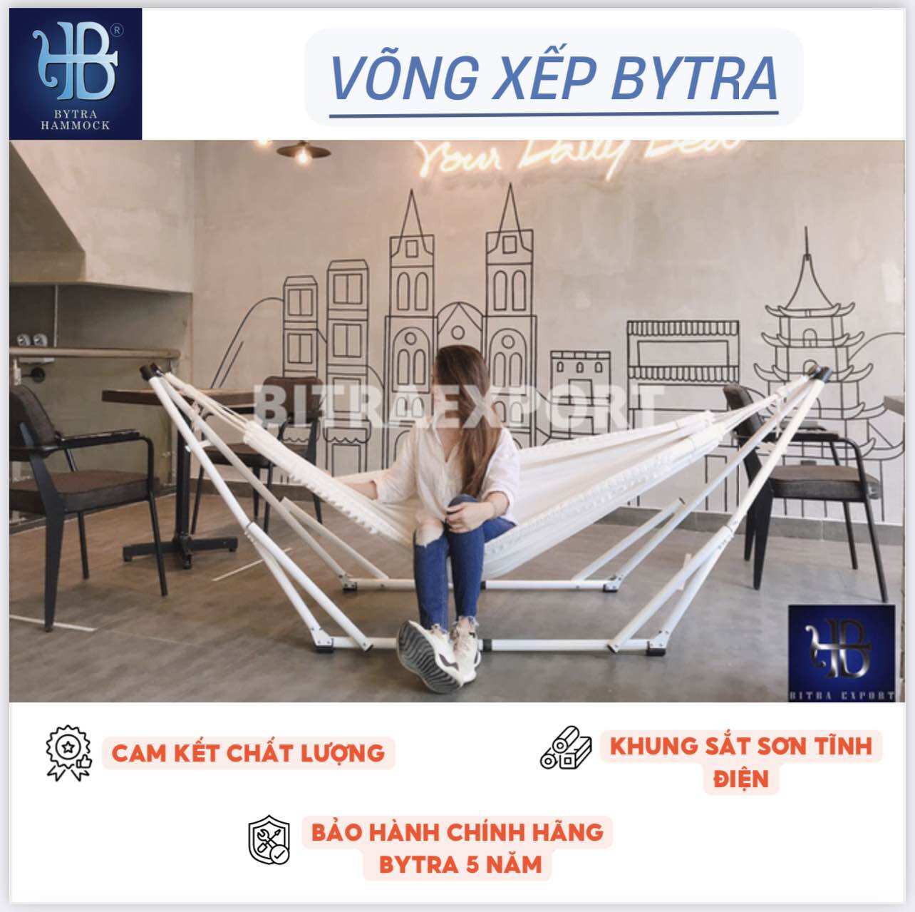 Lưới võng nằm treo khung