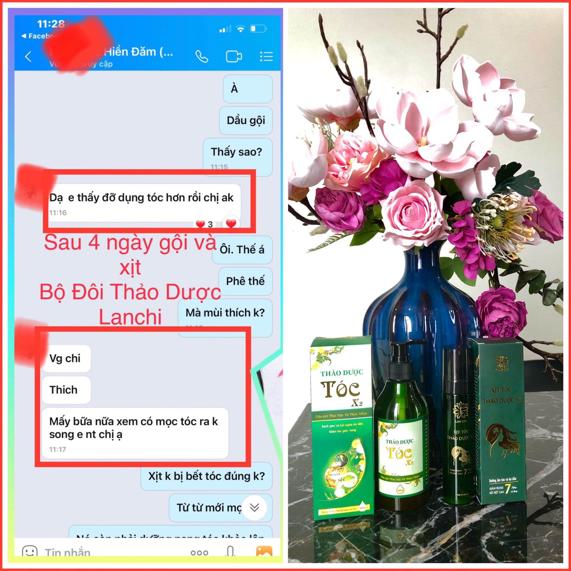 Bộ đôi Dầu gội+ Xịt tóc thảo dược X2_ chăm sóc tóc