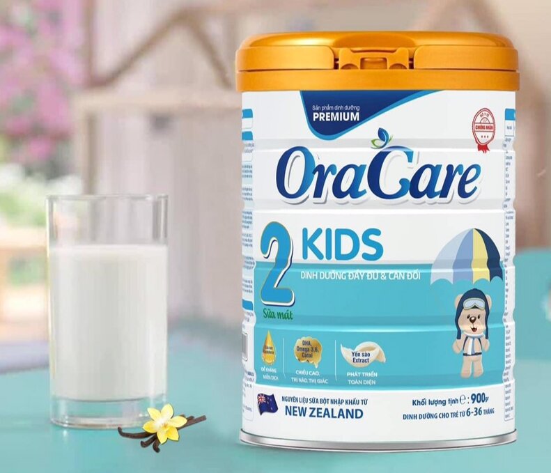 [HCM]Sữa Oracare Kids từ 6- 36 tháng 900gr - mua 1 lon  tặng 2 lọ yến sào kids