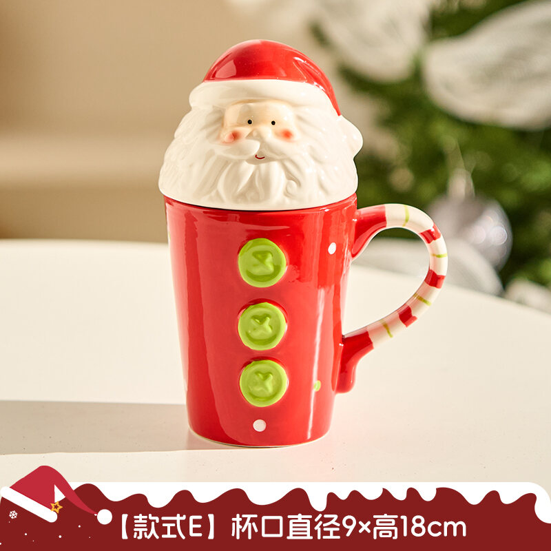 Cốc Gốm Đánh Dấu 3D Hoạt Hình Đáng Yêu Gấu Nhỏ Giáng Sinh Cốc Ăn Sáng Cốc Cà Phê Quà Tặng Nữ Đồ Trang Trí Giáng Sinh