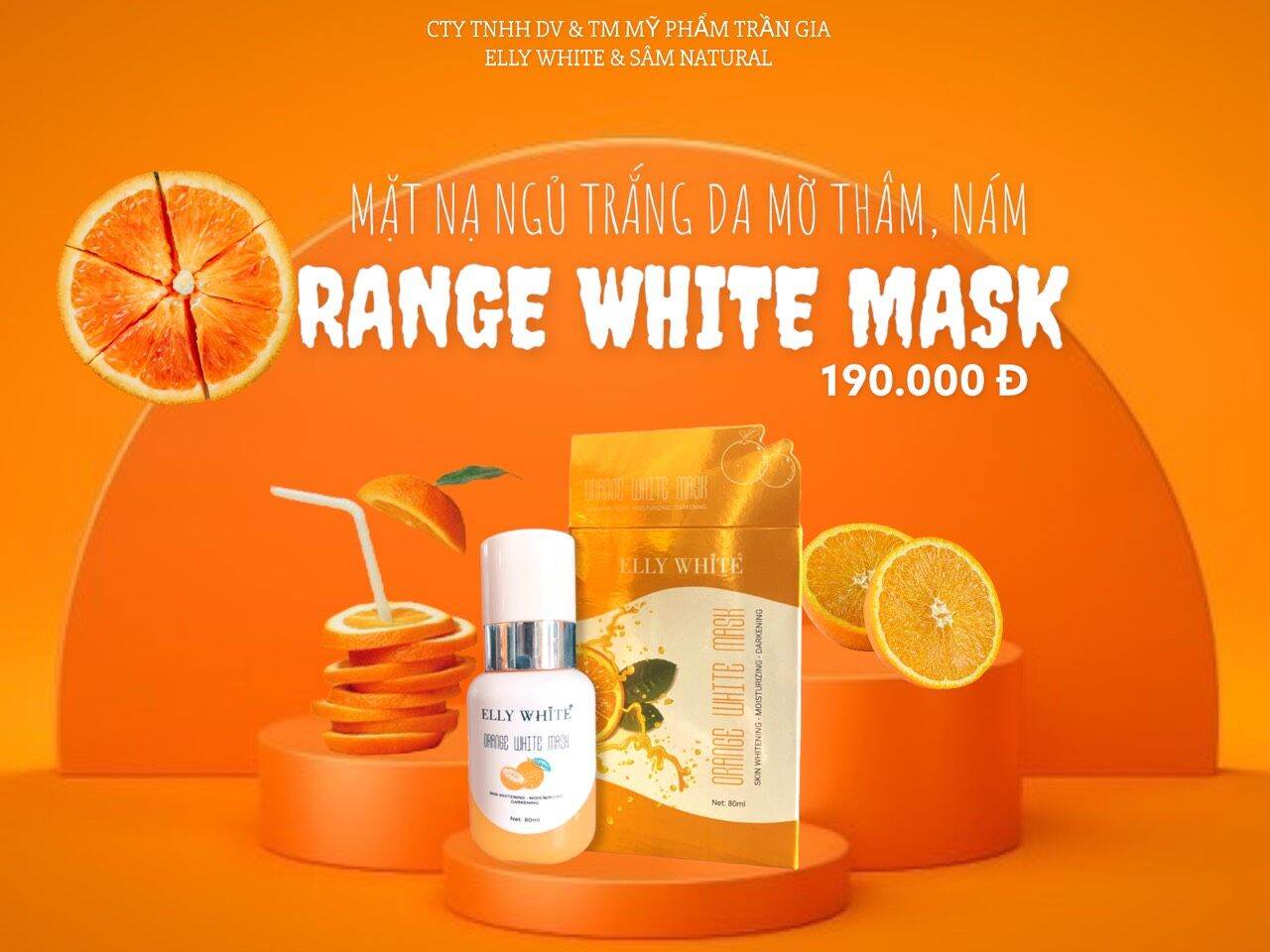 MẶT NẠ Ủ CAM TRẮNG DA ELLY WHITE