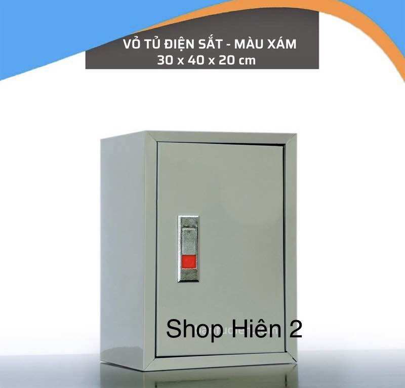 Vỏ tủ điện sắt 30x40x20 - màu xám/màu kem