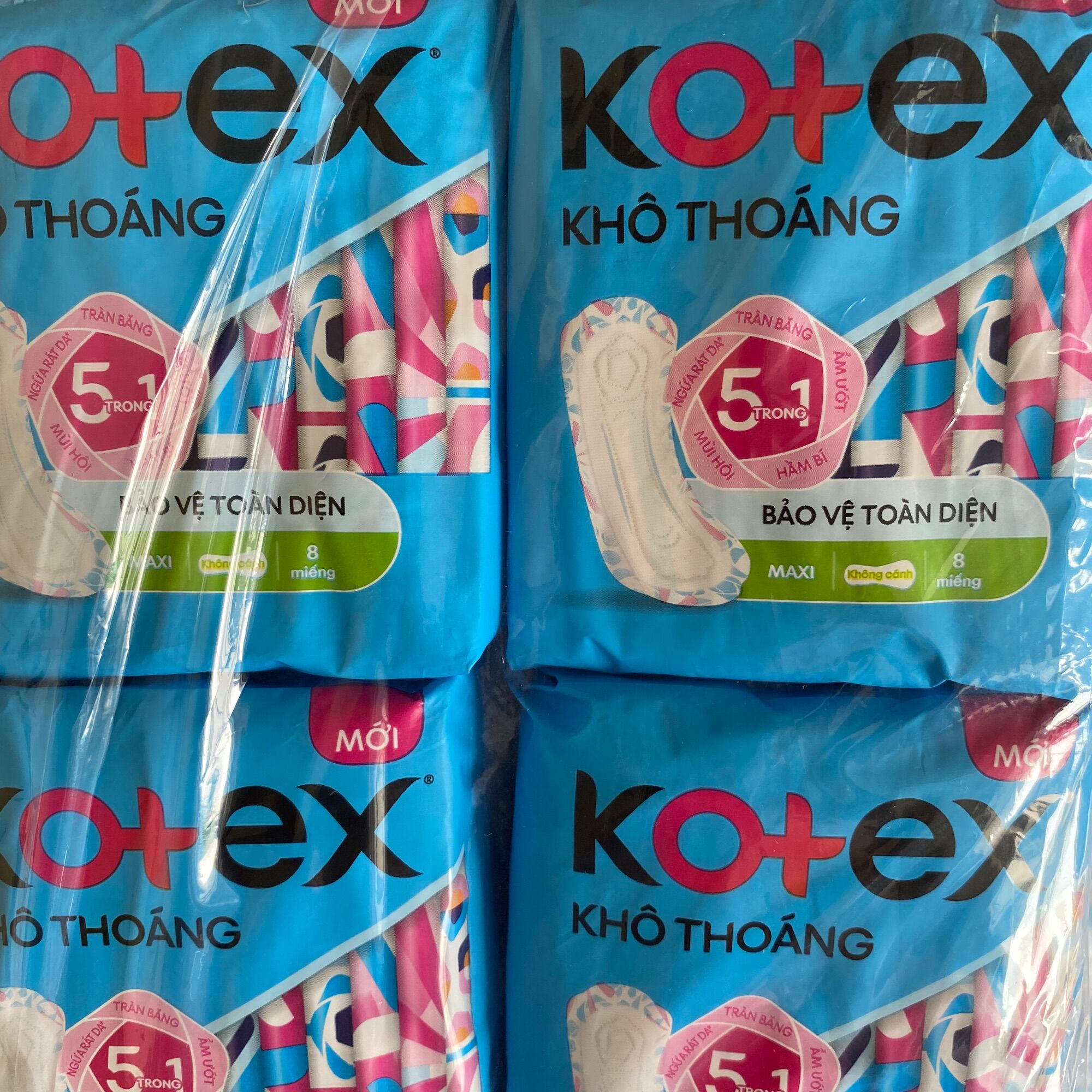 Combo 8 gói băng vệ sinh kotex không cánh dày 8 miếng