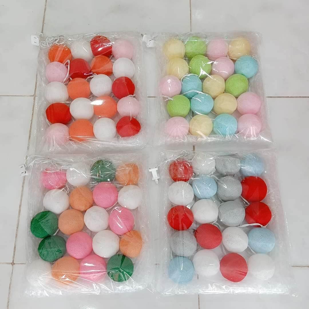 ĐÈN MÂY COTTON THÁI LAN - DÂY 20 BÓNG