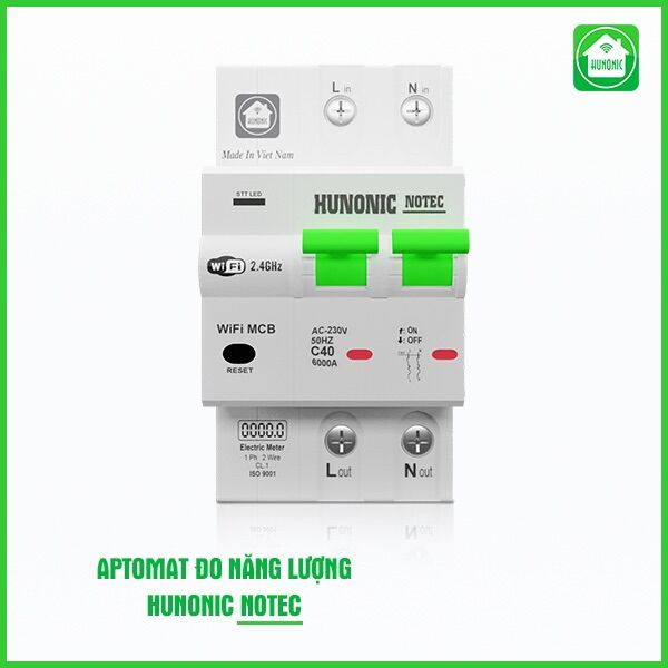 Aptomat thông minh đo năng lượng Hunonic Notec