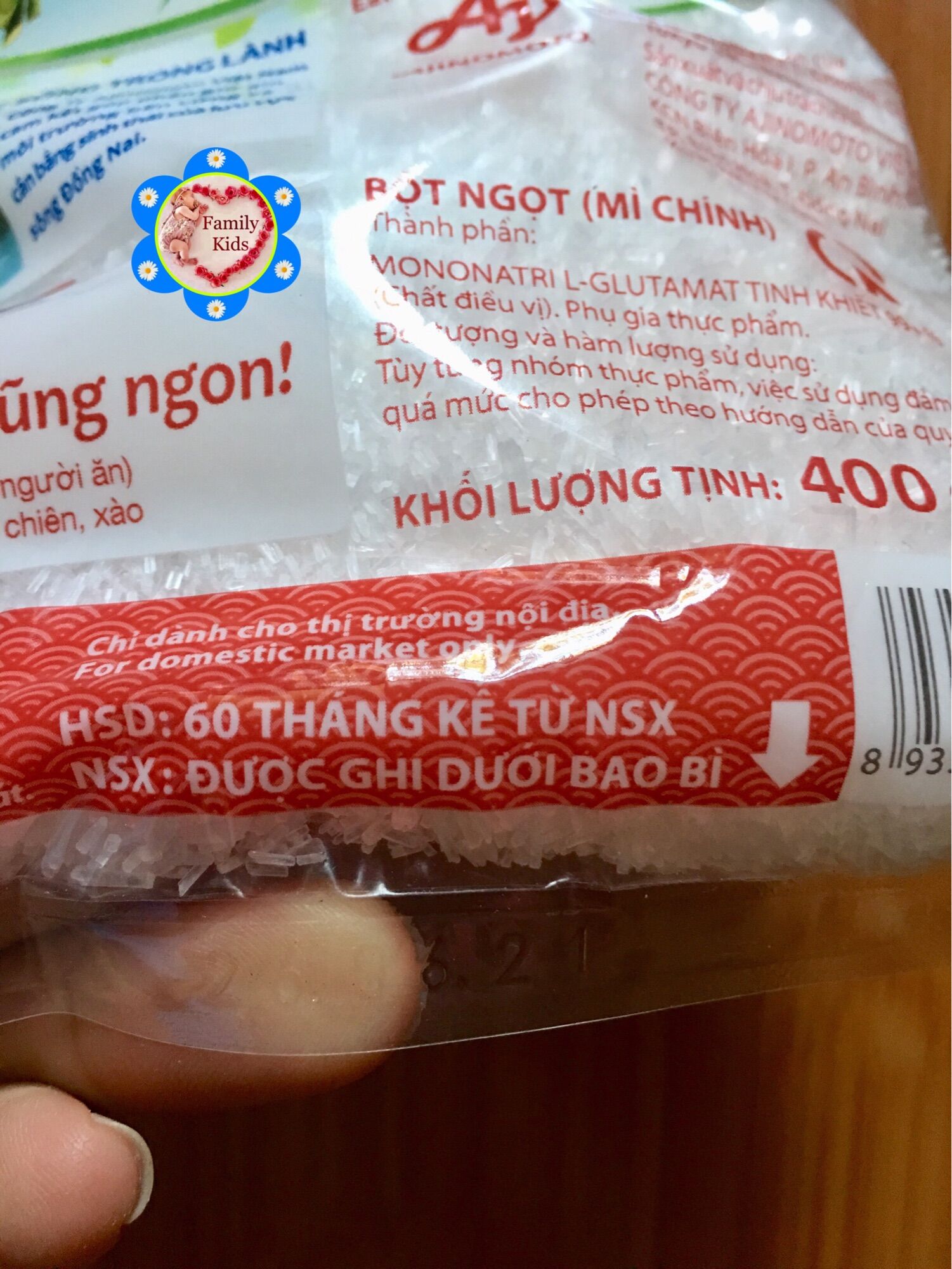 Bột ngọt Ajinomoto gói 400g hạt lớn