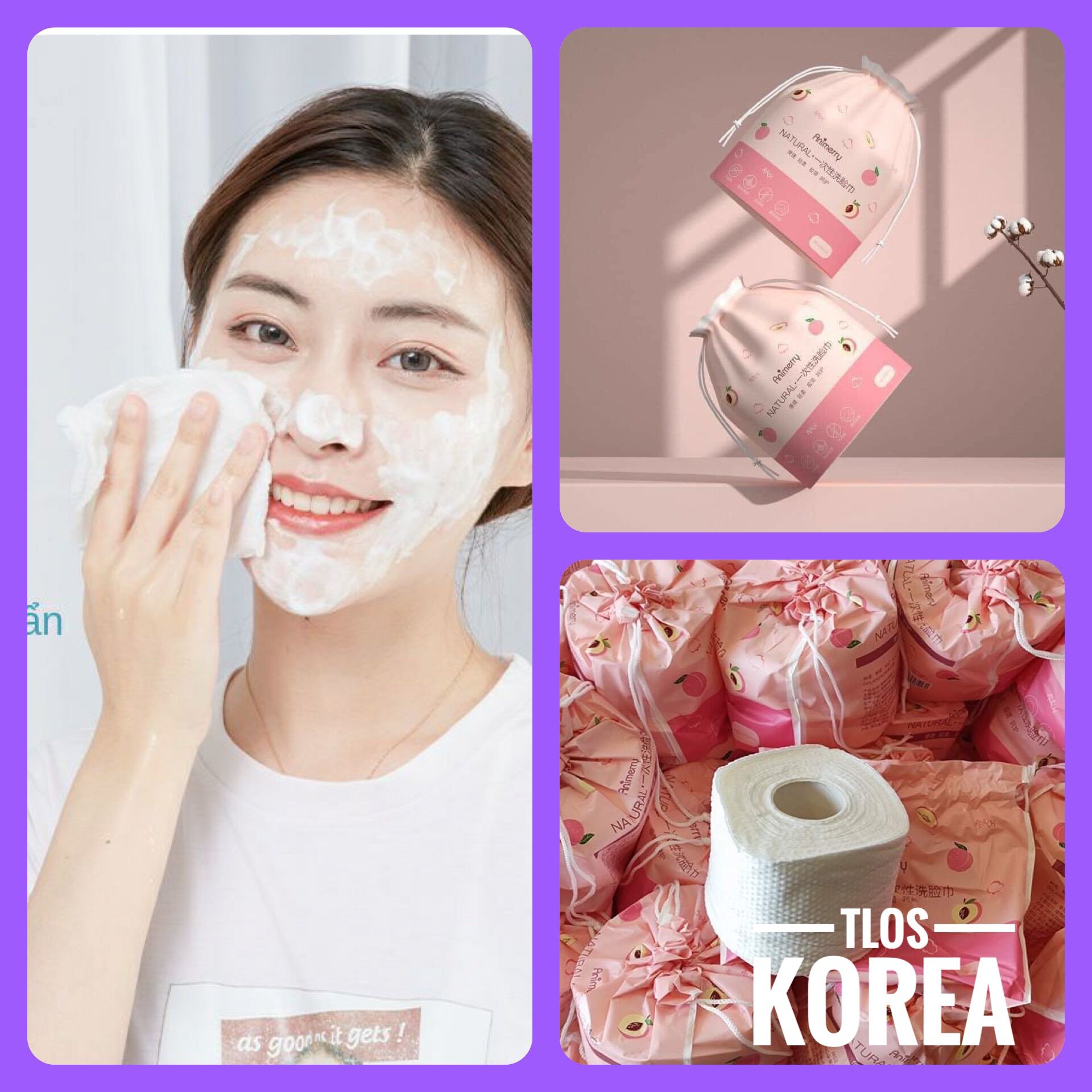[Animery]Khăn Lau Mặt Dùng 1 Lần Cotton Cao Cấp Animery