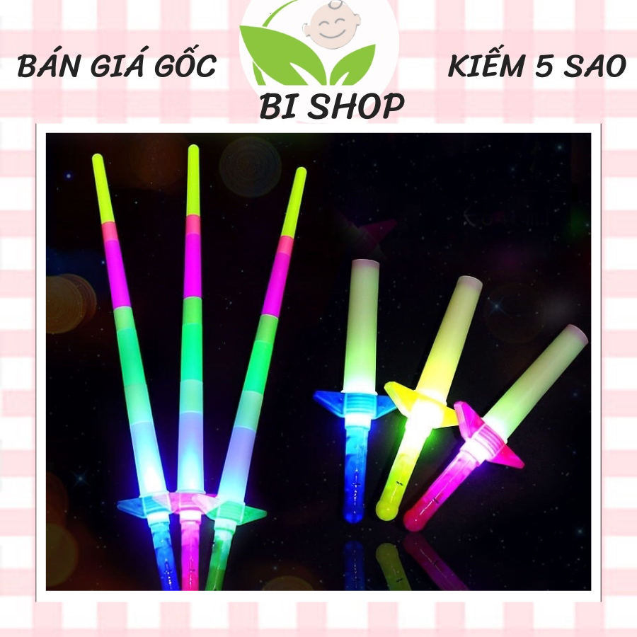 Đồ chơi kiếm phát sáng 4 khúc, gậy phát sáng rút gọn 4 đoạn có đèn led cho bé - BISHOPXM
