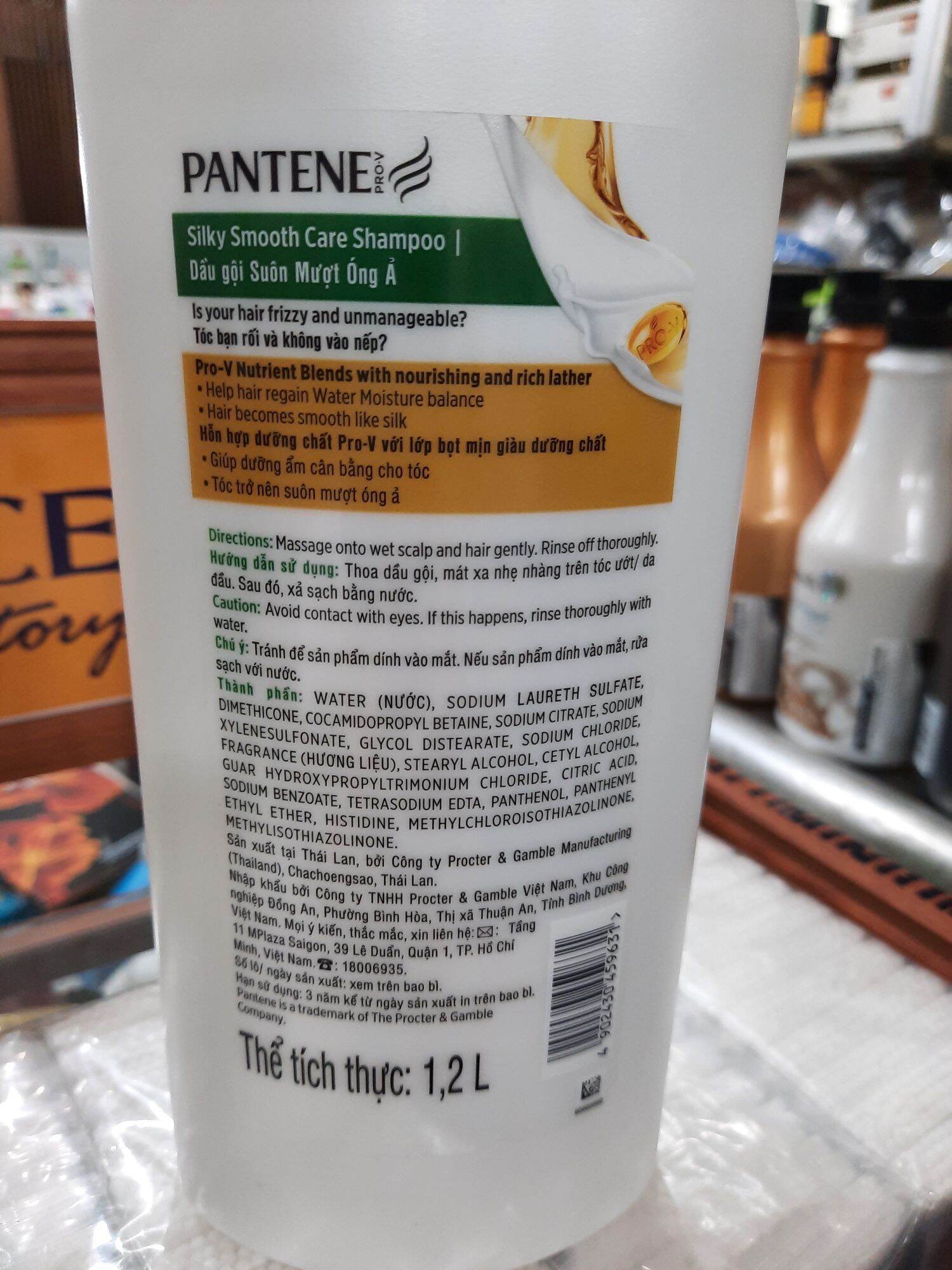 Dầu gội Pantene suôn mượt óng ả 1.2 lít