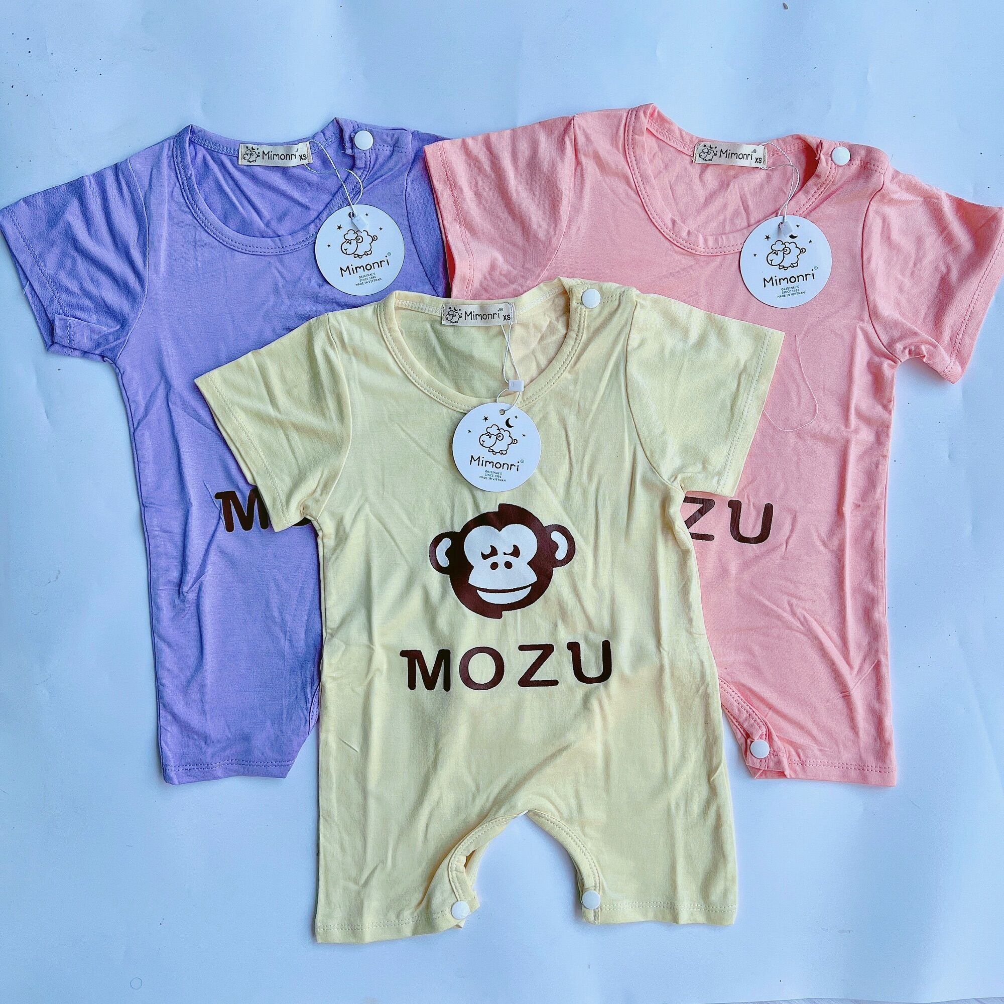 Quần áo trẻ em body thun lạnh tay ngắn quần lửng dành cho bé trai và bé gái đều mặc được size sơ sinh đến 14kg