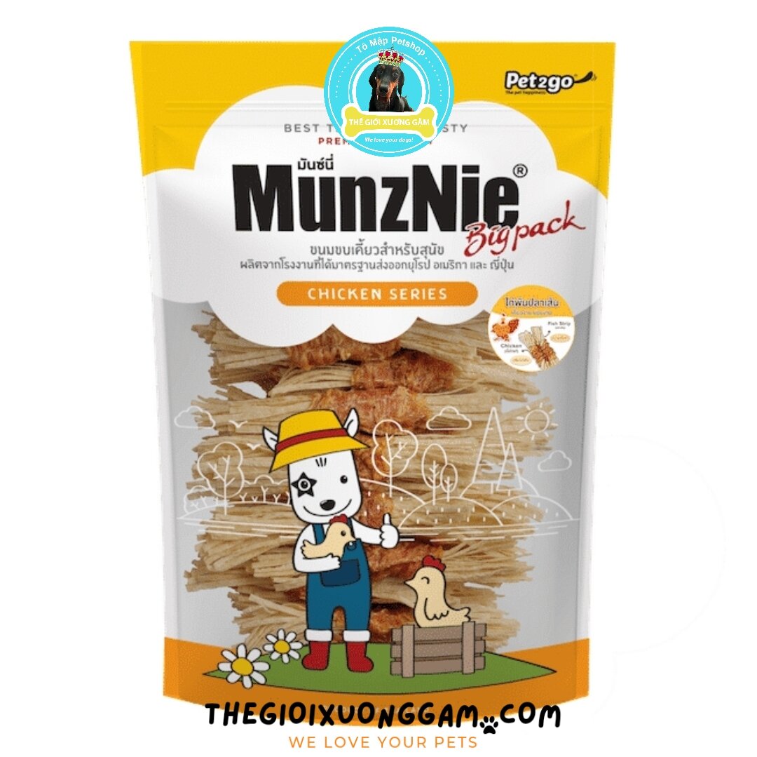 Munznie khô gà cuộn sợi cá tuyết cho chó