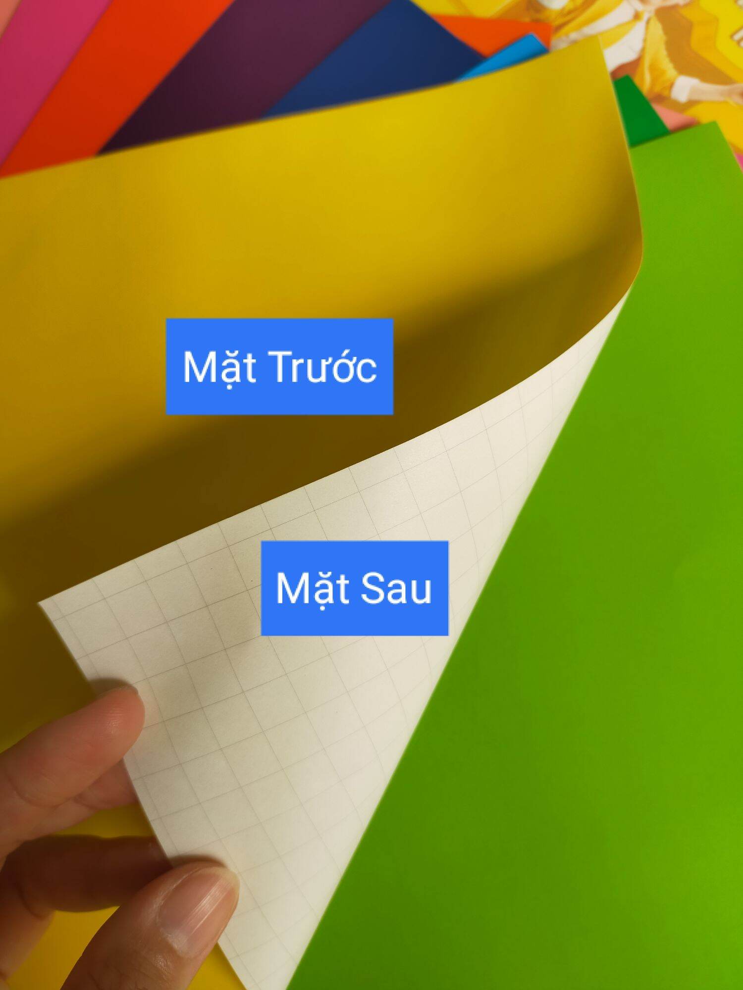 (12 Tờ/12 Màu ) Giấy  Màu  Thủ   Công   Có   Keo  Sẵn   Học  Sinh