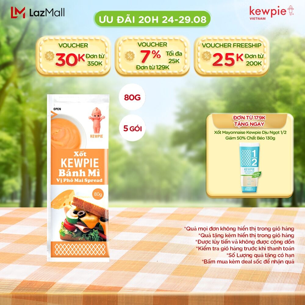 Combo 5 xốt kewpie bánh mì vị phô mai 80g