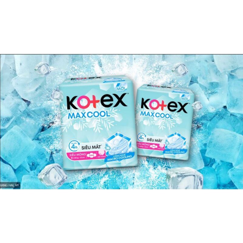 Băng Vệ Sinh Kotex Max Cool Siêu Mỏng Cánh 8 Miếng