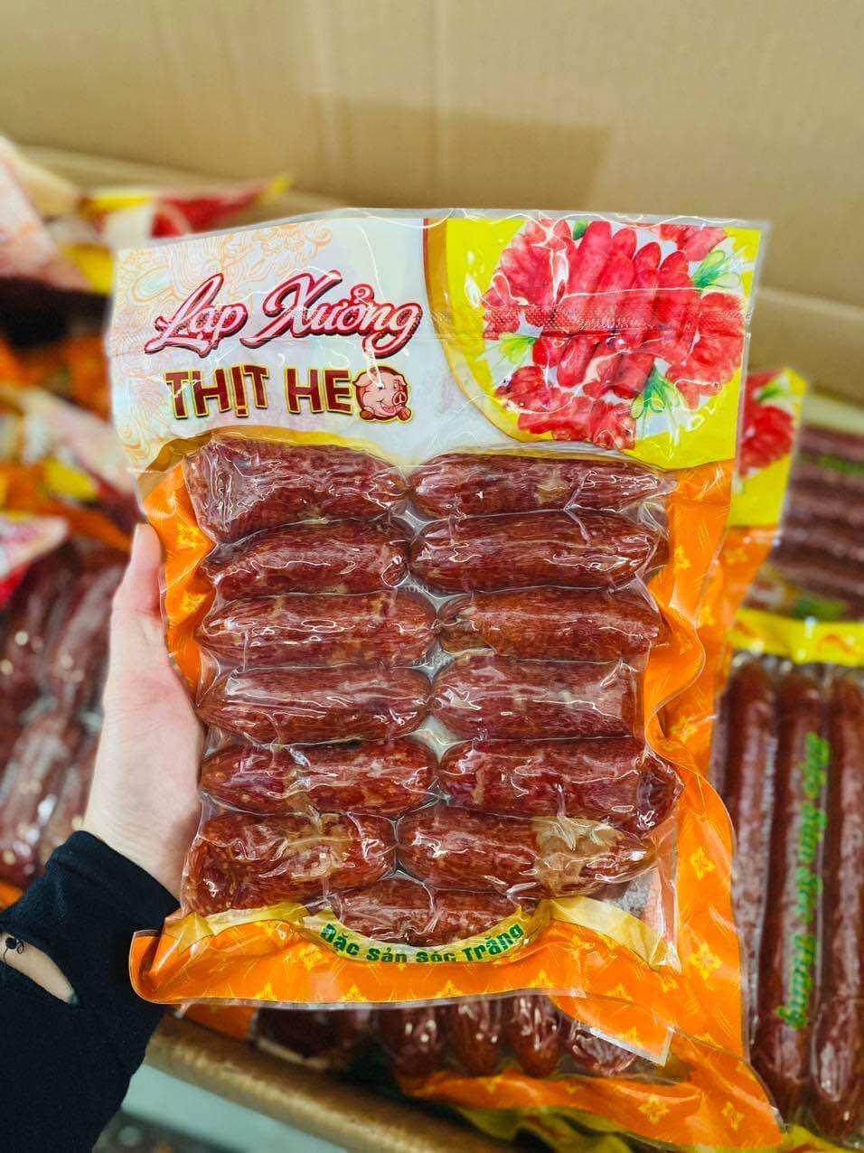 500g lạp xưởng heo tiêu đen siêu nạc - lạp xưởng Sóc Trăng