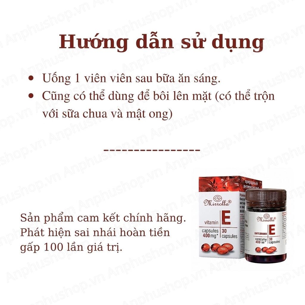 Vitamin E Đỏ Nga 400mg chính hãng giá sỉ.