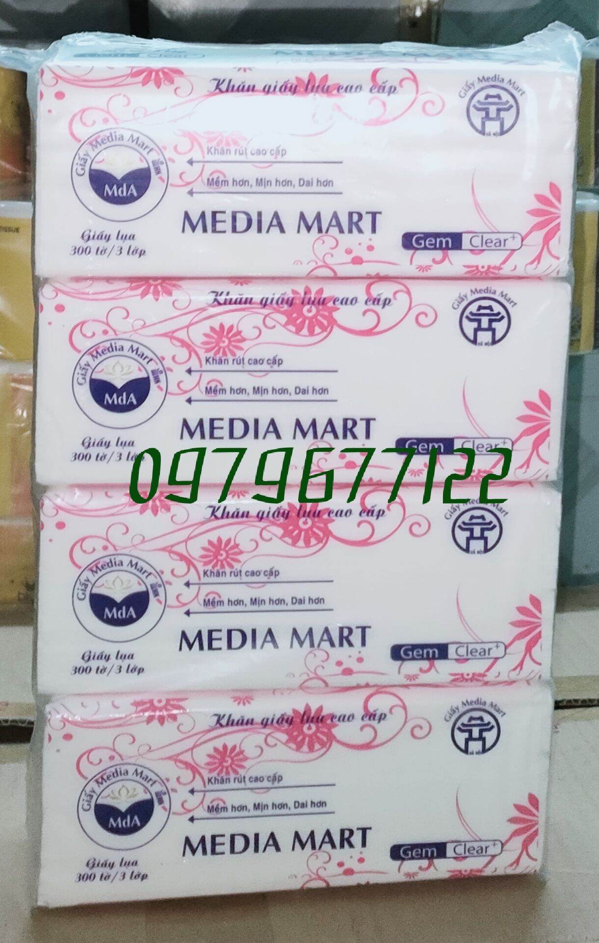 Khăn giấy rút 3 lớp media mart 300 tờ
