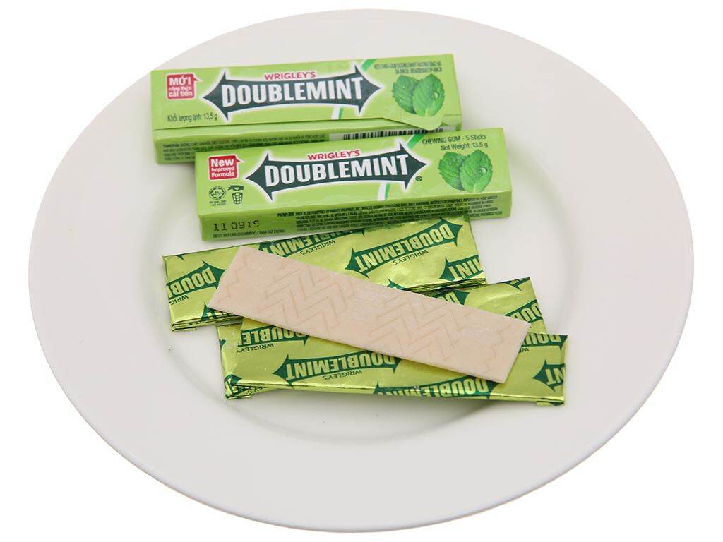 10 miếng kẹo Doublemint xanh hương vị tuổi thơ
