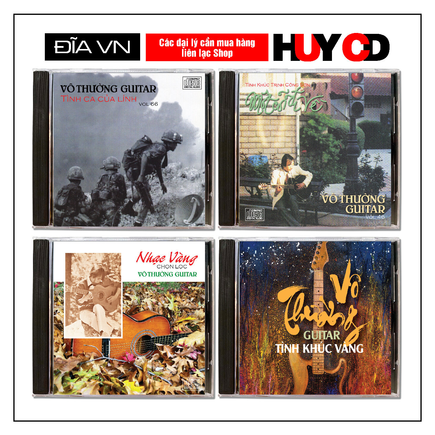 Đĩa CD Hoà tấu GUITAR VÔ THƯỜNG Nhạc sang trữ tình Bolero Nhạc Trịnh Công Sơn Đĩa lòng Trắng HUY CD SHOP