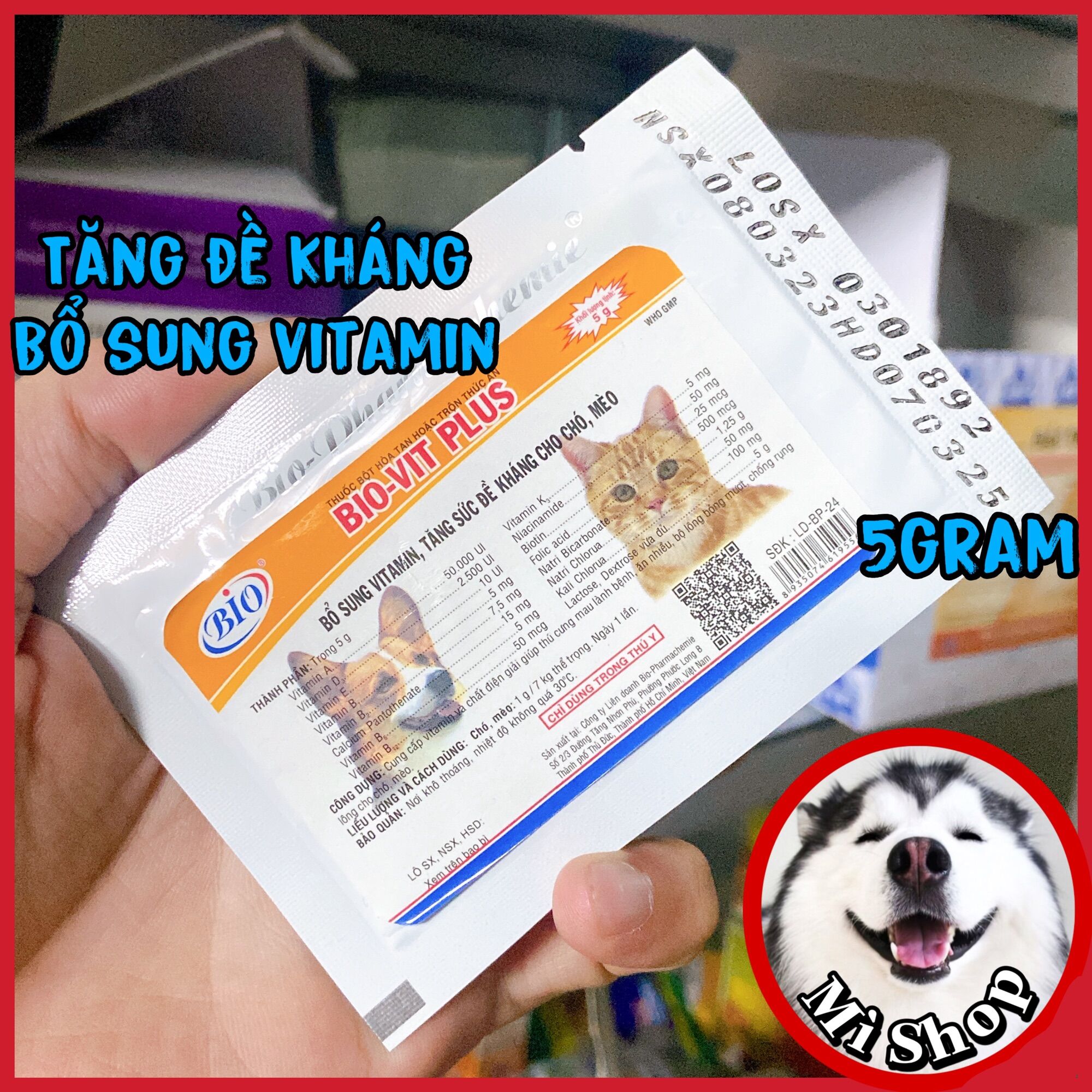 Bio Vit Plus Vitamin cao cấp dành cho thú cưng gói 5gram
