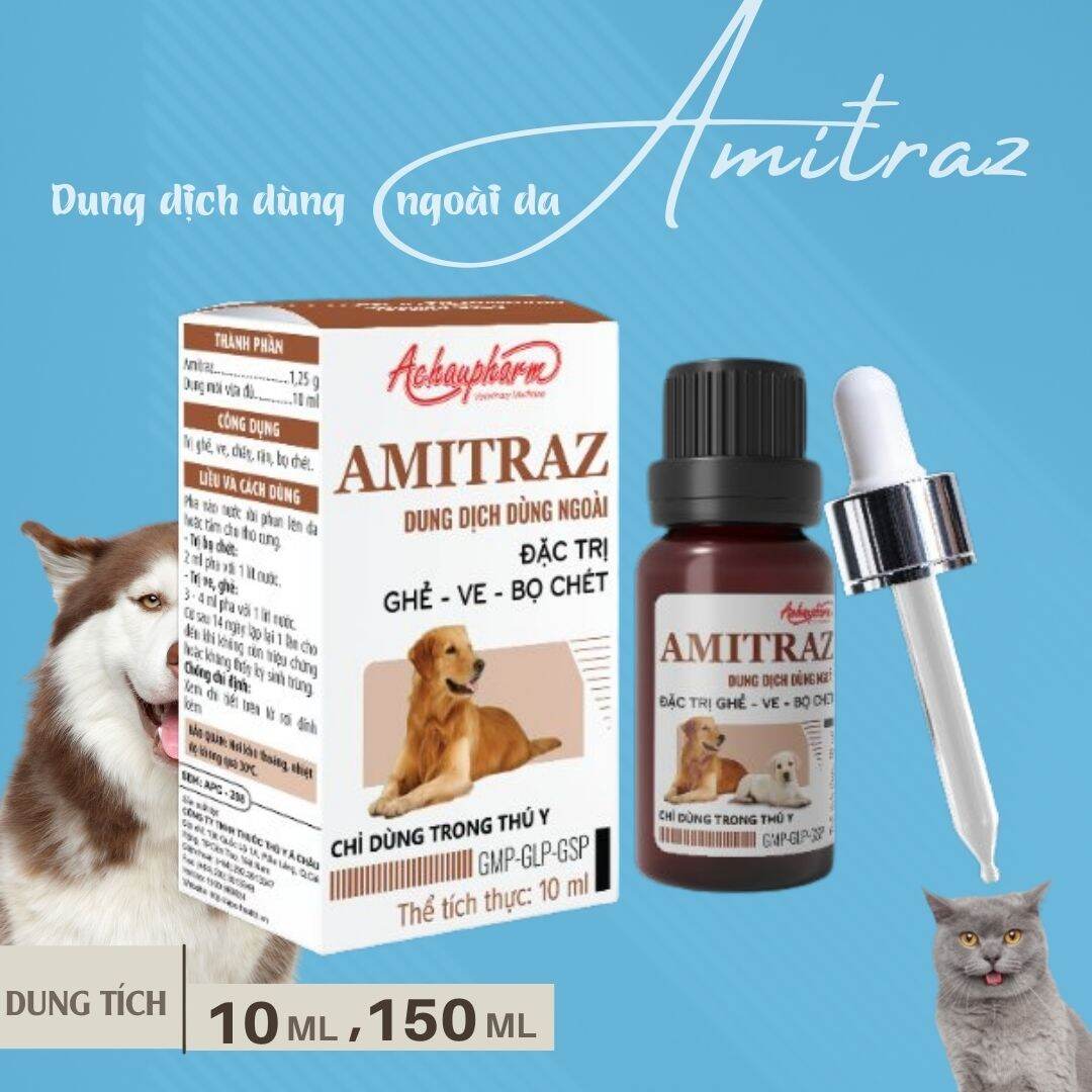 AMITRAZ LỌ 10ML - Tắm Ve, Bọ Chét Trên Chó Mèo