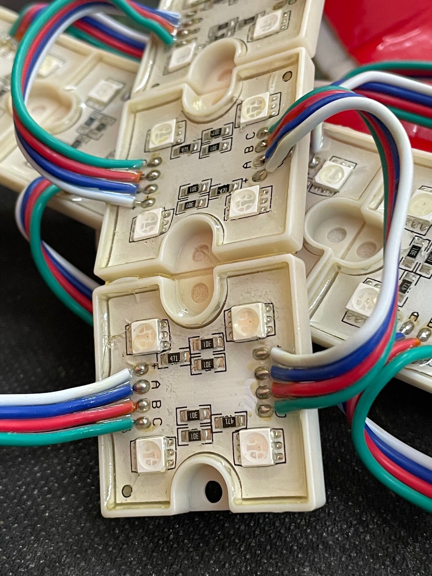 LED Module Hắt 3 Bóng- 4 bóng RGB 7 màu 5050 - Dây 20 Con