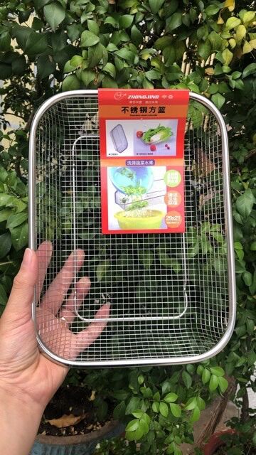 Combo bộ 3 rổ inox dạng lưới