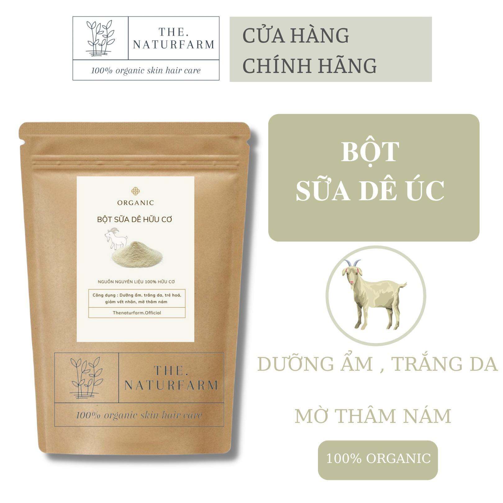 Bột sữa dê úc nguyên chất [ 1KG ] dưỡng ẩm, trắng da, mờ thâm sạm