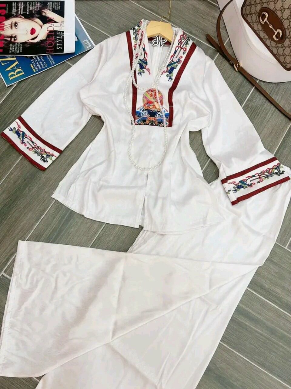 ĐỒ LAM ĐI CHÙA MẪU NỮ CHỮ Y LỤA GẤM LOẠI 1