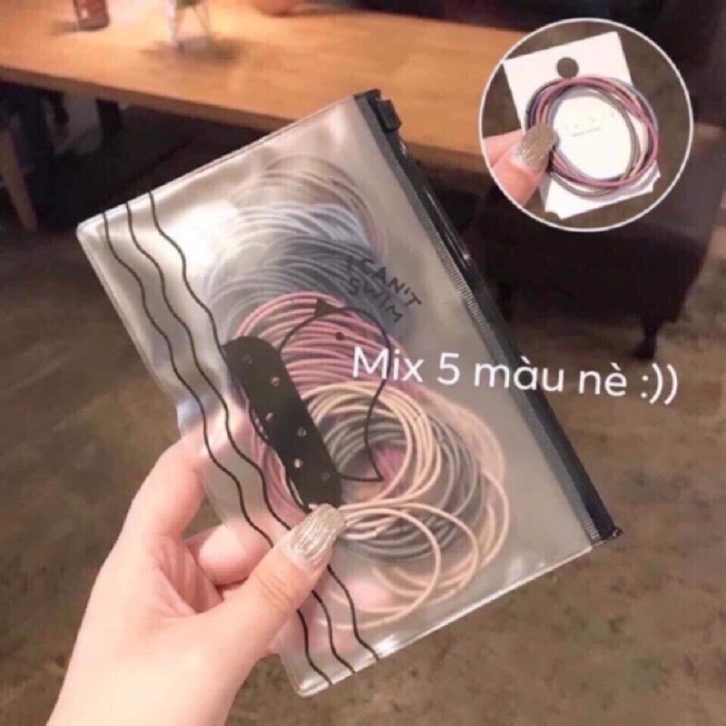 TÚI 100 dây thun cột túc mix màu