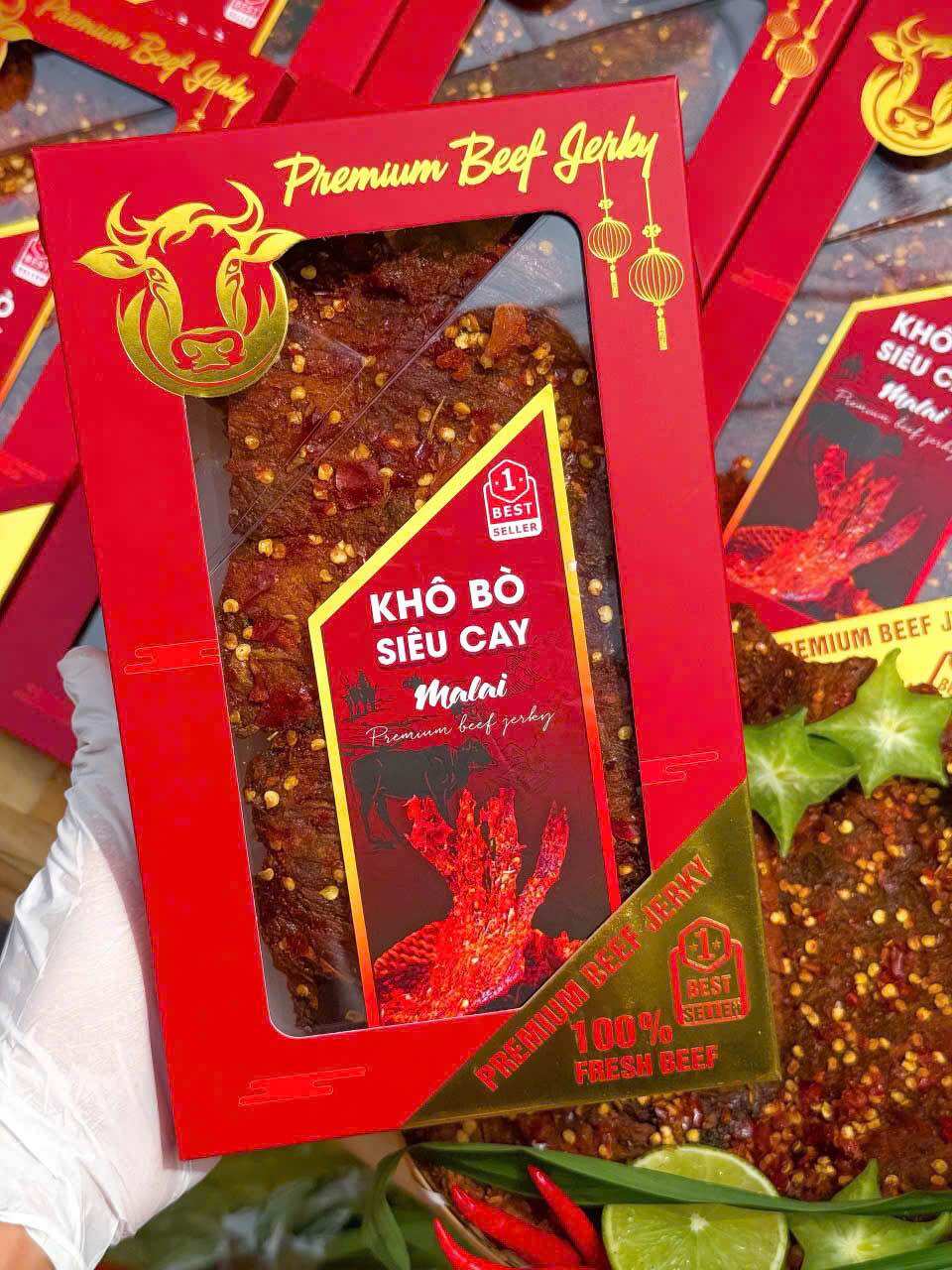 Khô Bò Siêu Cay MALAI Hộp (500 Gram) 🌺