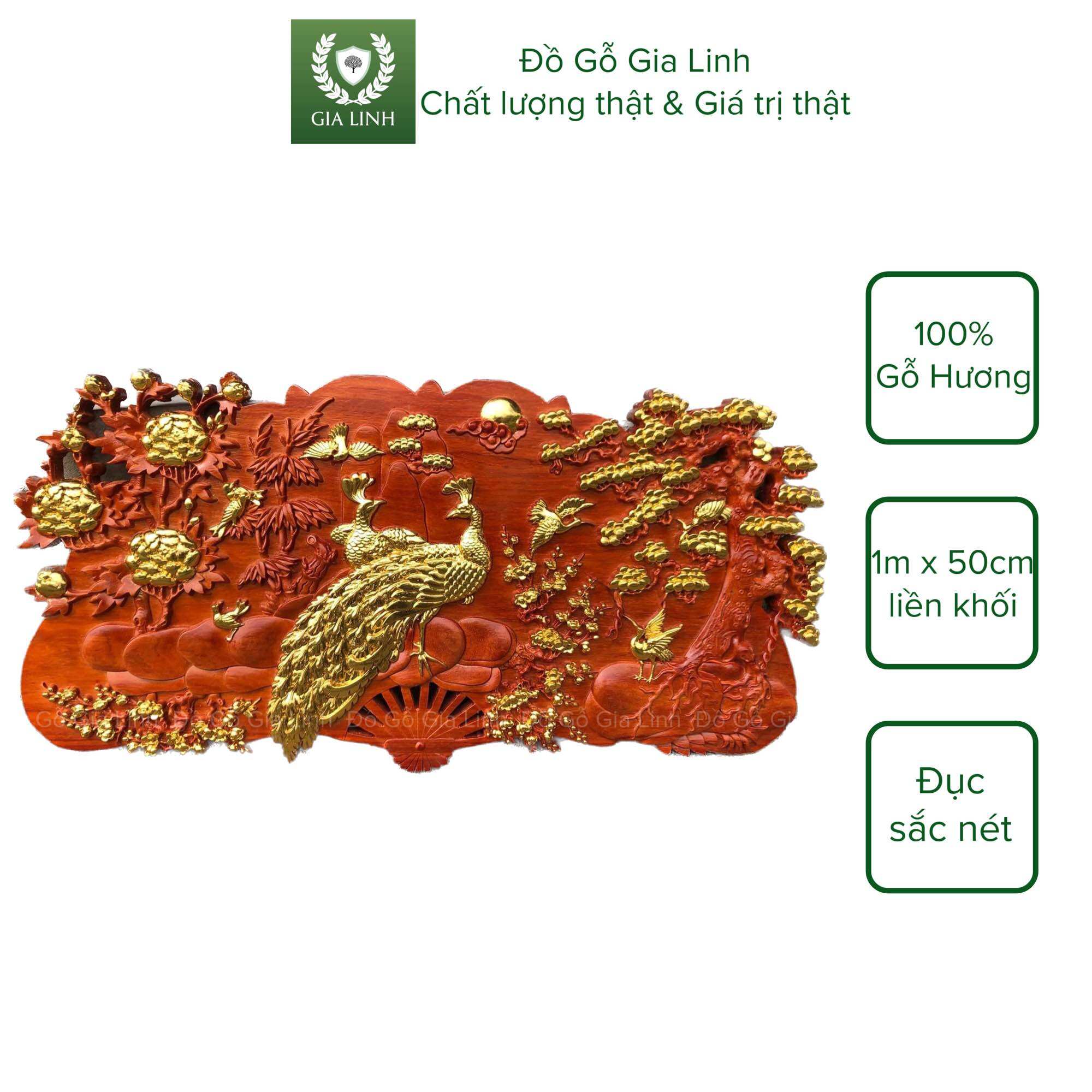 Tranh quạt phu thê viên mãn đồ gỗ gia linh gỗ hương đỏ liền khối kt 1m x 50cm x 4cm