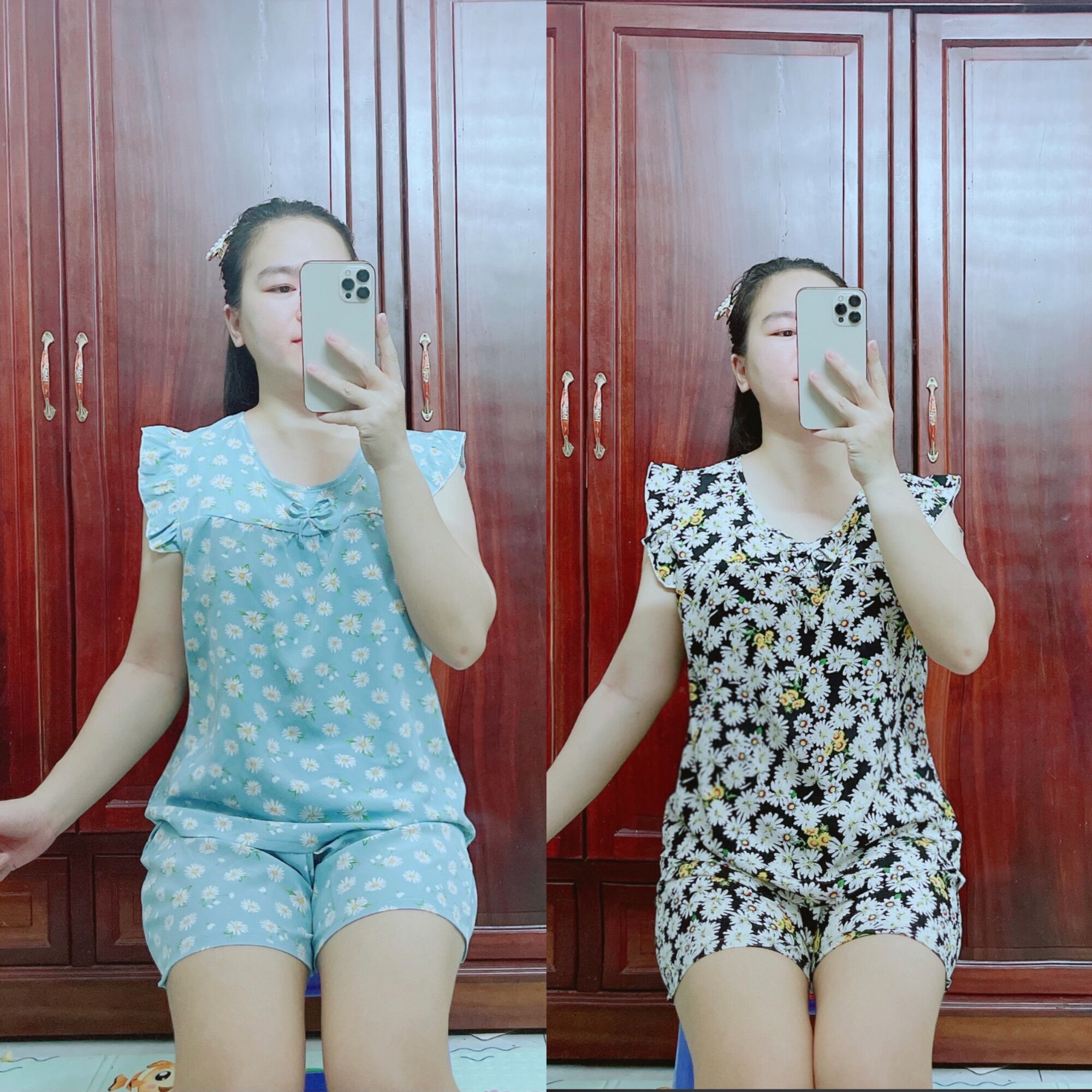 [ẢNH VIDEO THẬT] Đồ bộ mặc nhà, bộ đồ đùi tole chất lụa siêu mát nhiều họa tiết