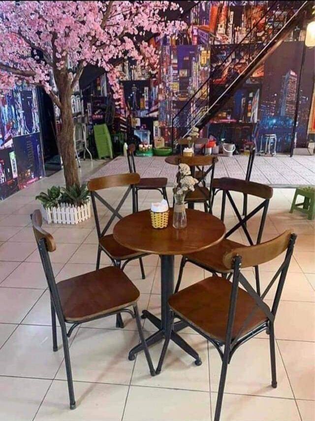 Bộ ghế chữ X ( 1 bàn 4 ghế)