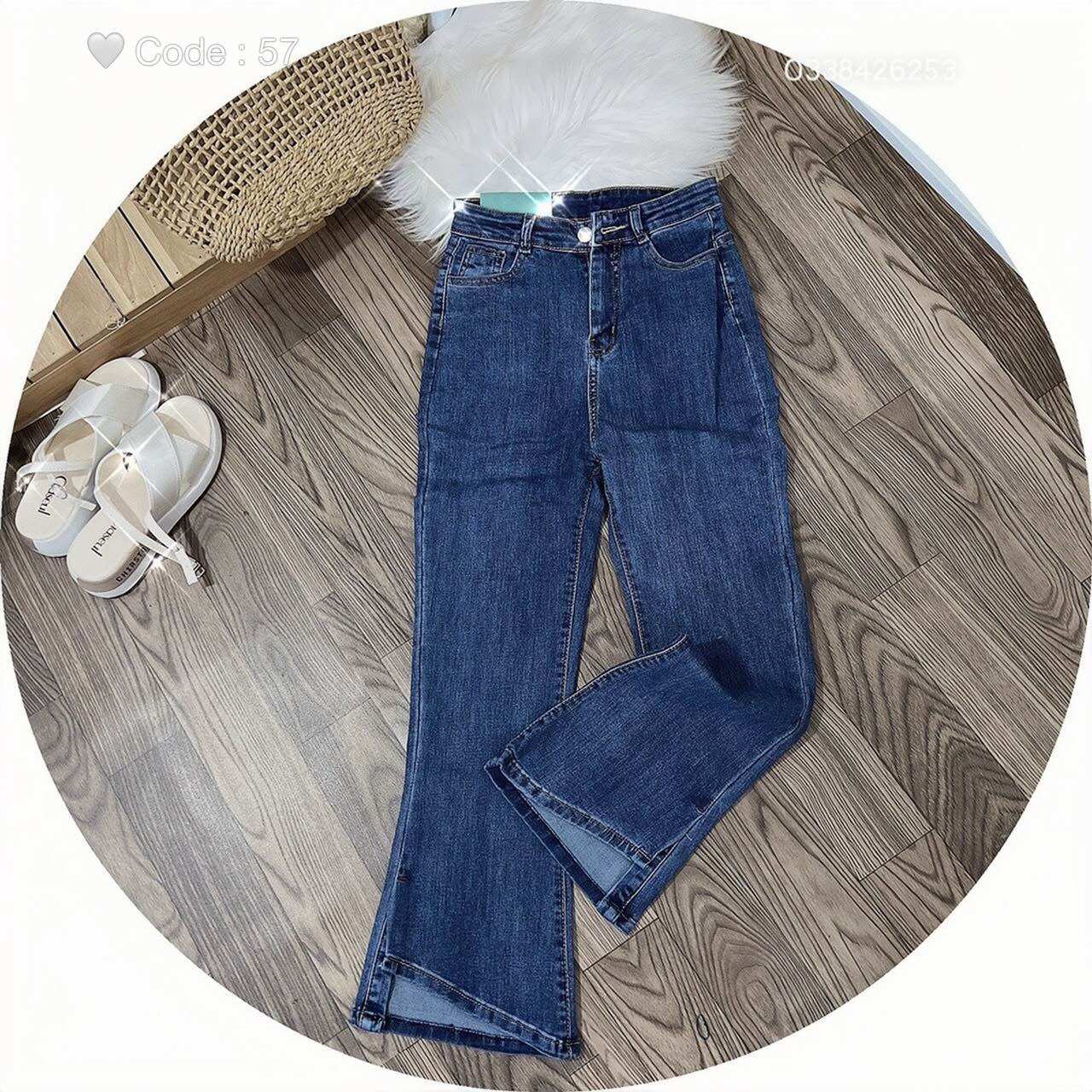 Jean ôm ống loe xẻ lai cao cấp chuẩn shop