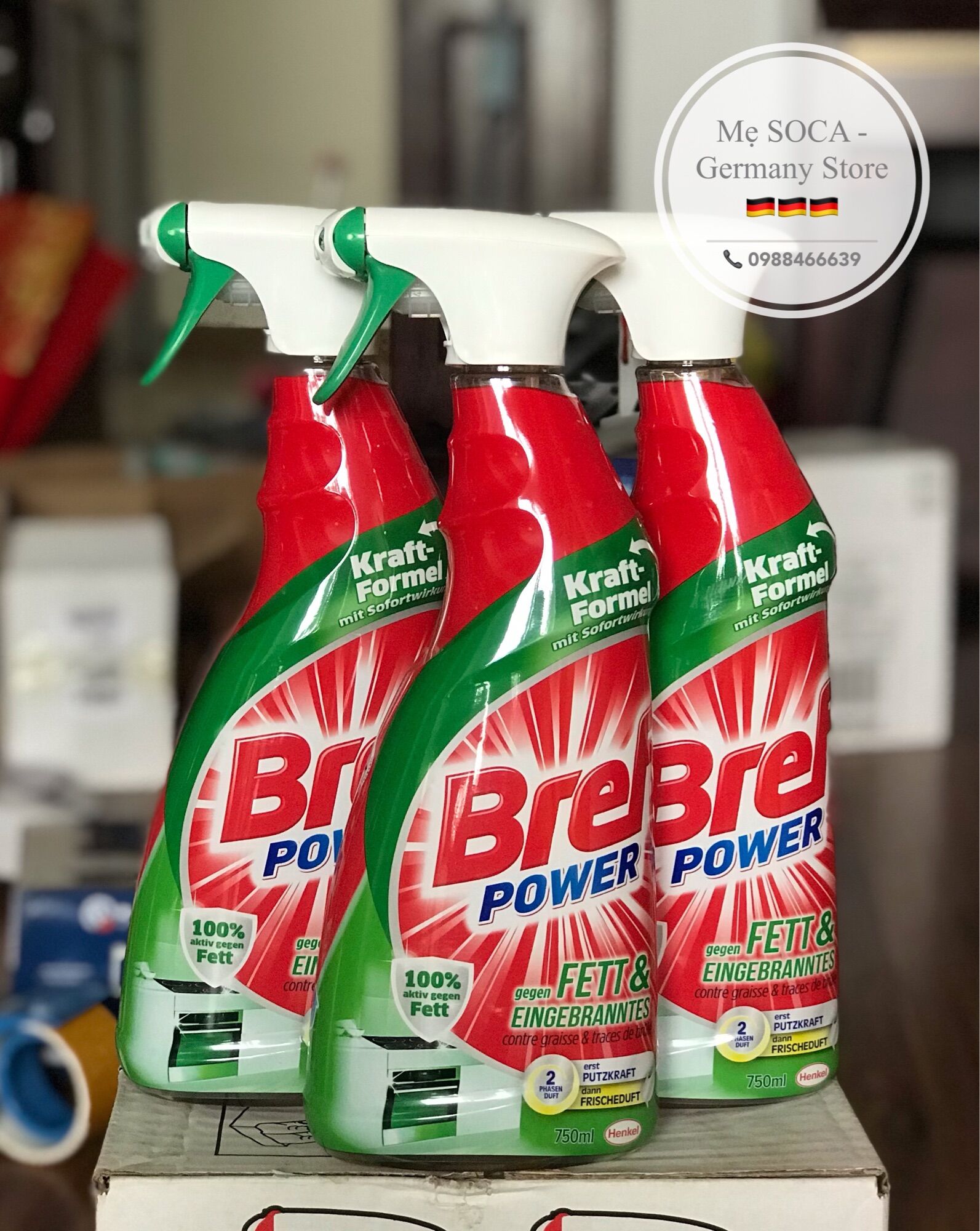 Chai xịt vệ sinh khu vực bếp Bref Power 750ml - Hàng nhập từ Đức