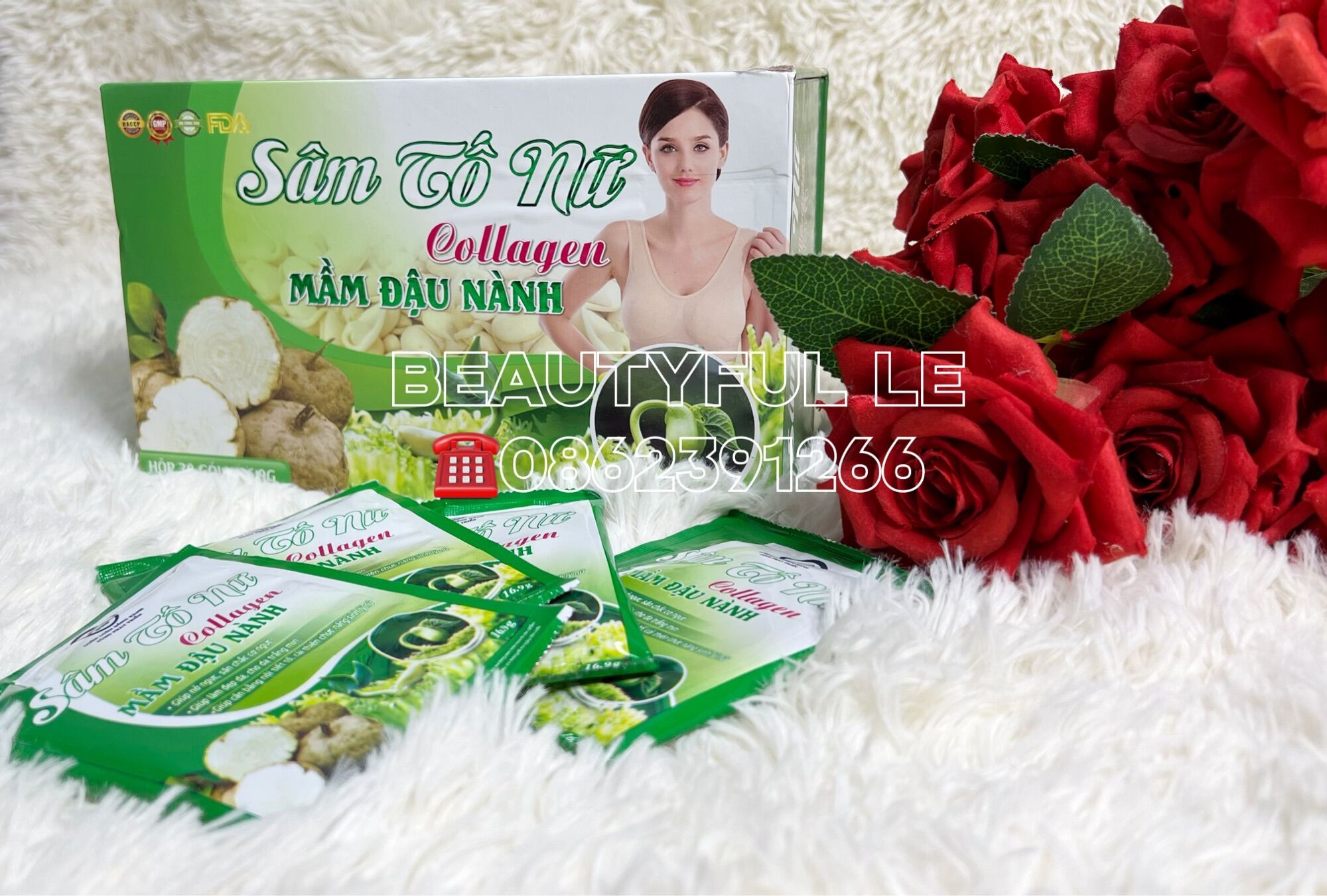 Mầm đậu nành collagen sâm tố nữ beautyful lê phân phối