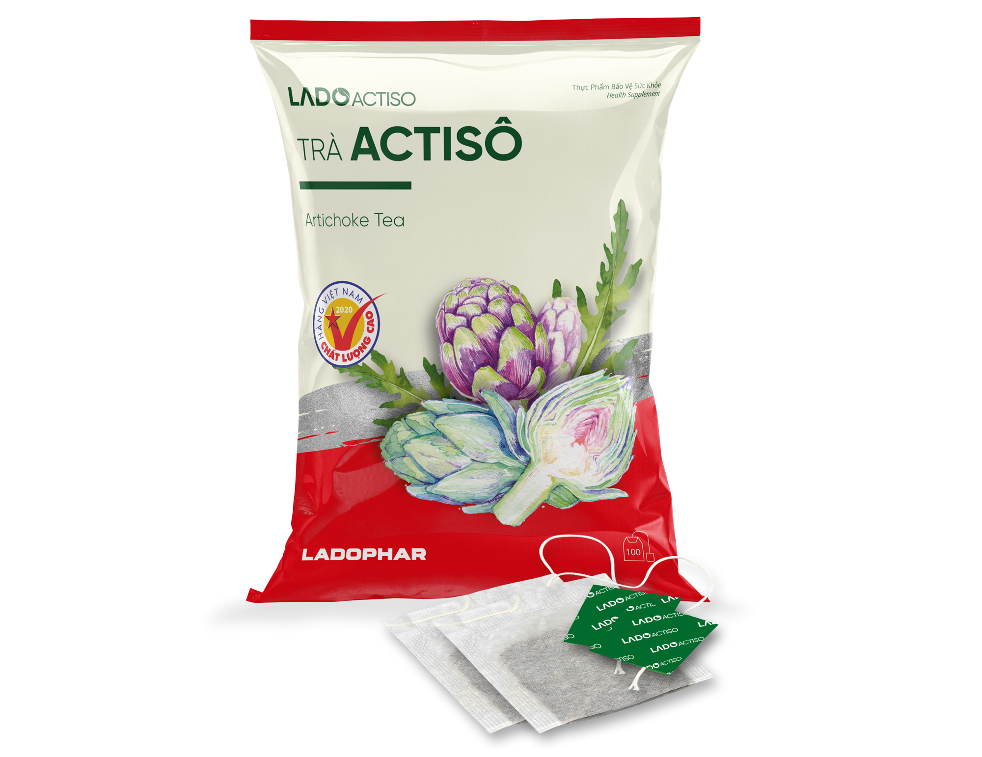 TRÀ ATISO LADOPHAR TÚI LỌC (200G) (100 TÚI NHỎ) LOẠI GÓI.