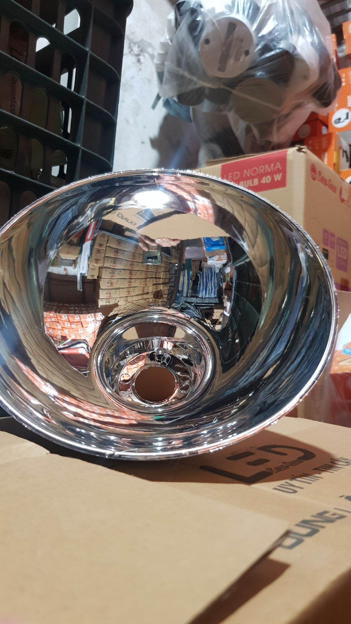 Combo 5 chao đèn nhựa mạ bạc 30cm nival