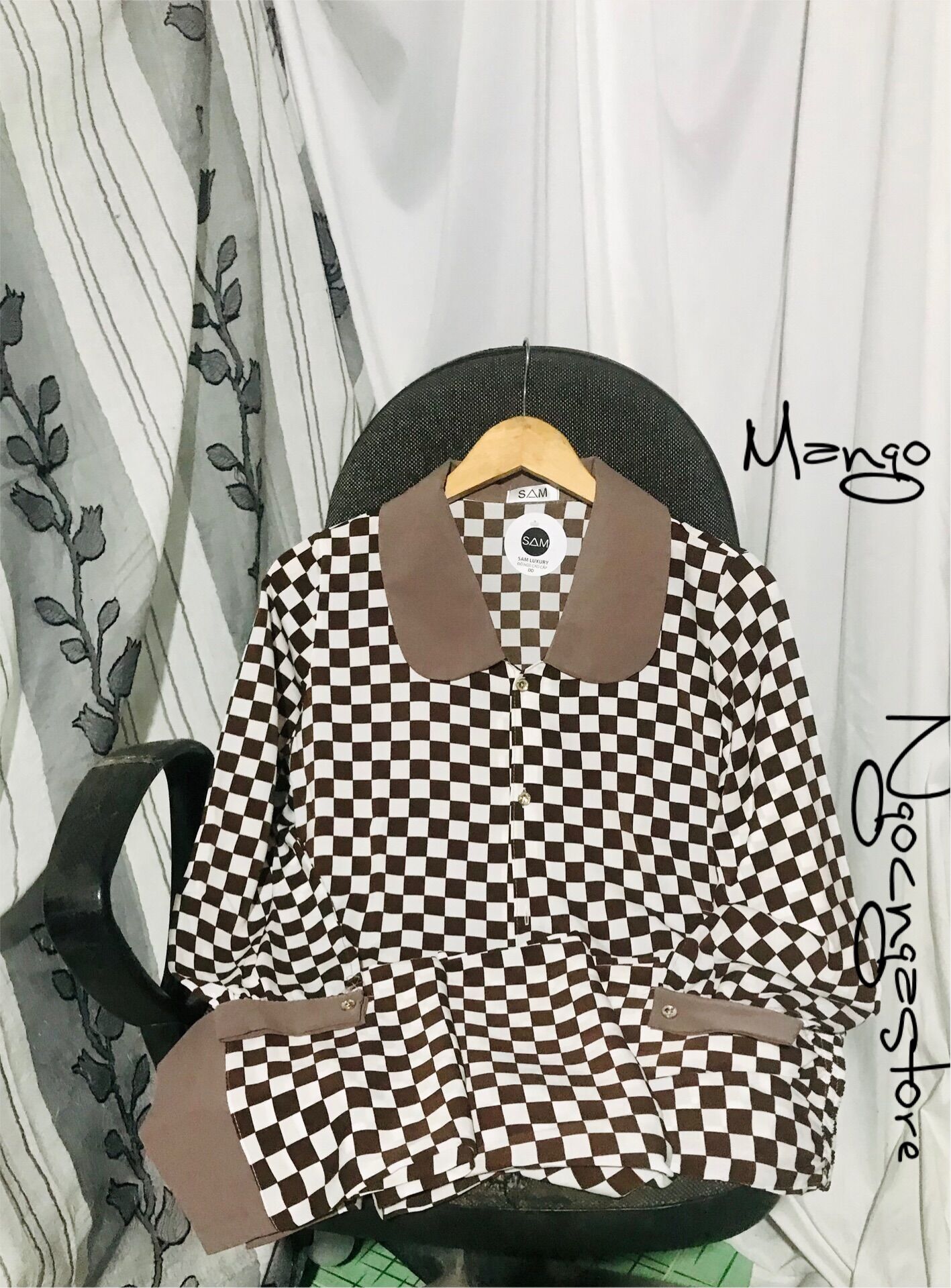 Bộ pijama lụa maingo bâu sen mềm mịn , bộ pijama mát không nhăn chuẩn hàng shop Ngocngastore