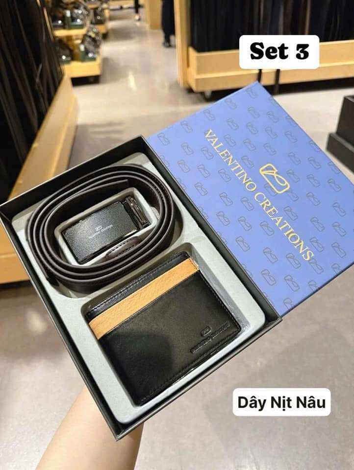 Set thắt lưng dây nịt ví bóp Valentino Creations
